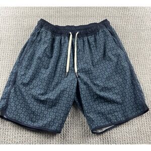 Fair Harbor Lined Swim Trunks Mens Medium Blue Waves Mastos Anchor Hybrid Shorts